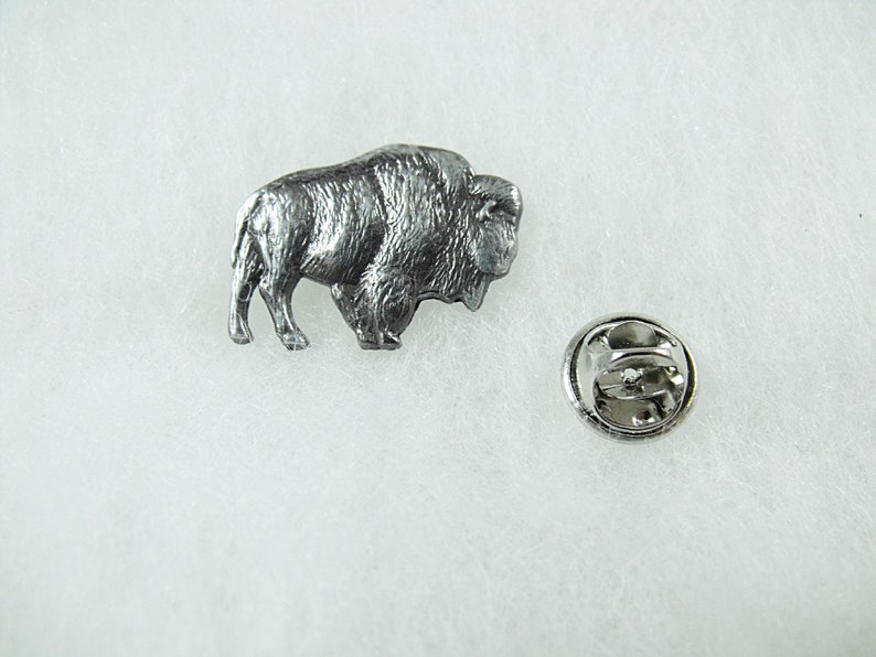 Buffalo Tie Tack or Lapel Pin, Men's Women's Gift Handmade Free Shipping image 2