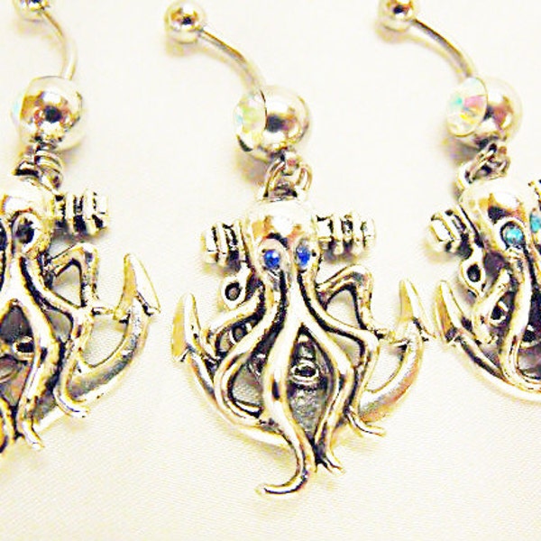 Octopus Belly Ring Etsy