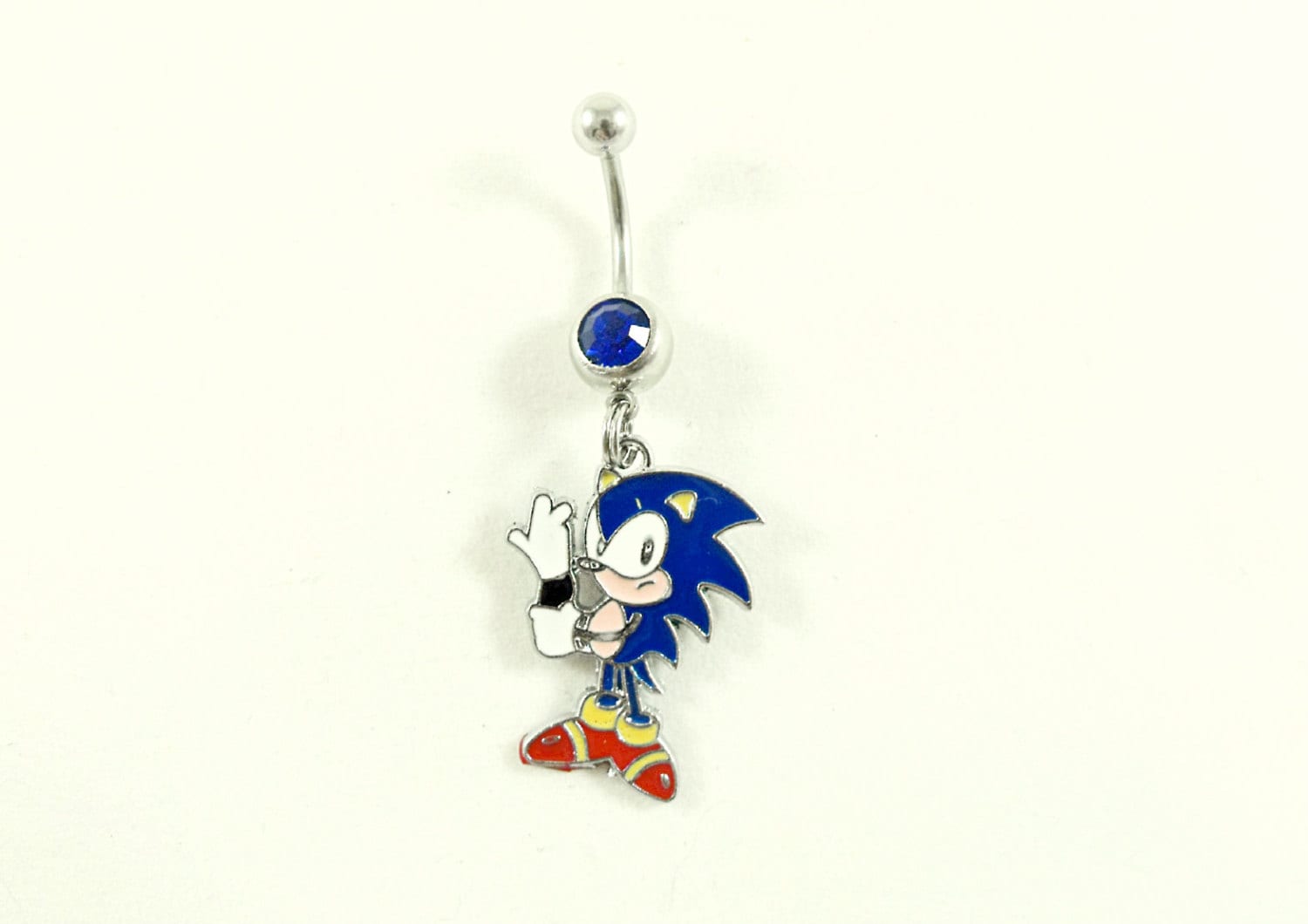 Belly Ring Enameled Sonic The Hedgehog Womens Gift Etsy