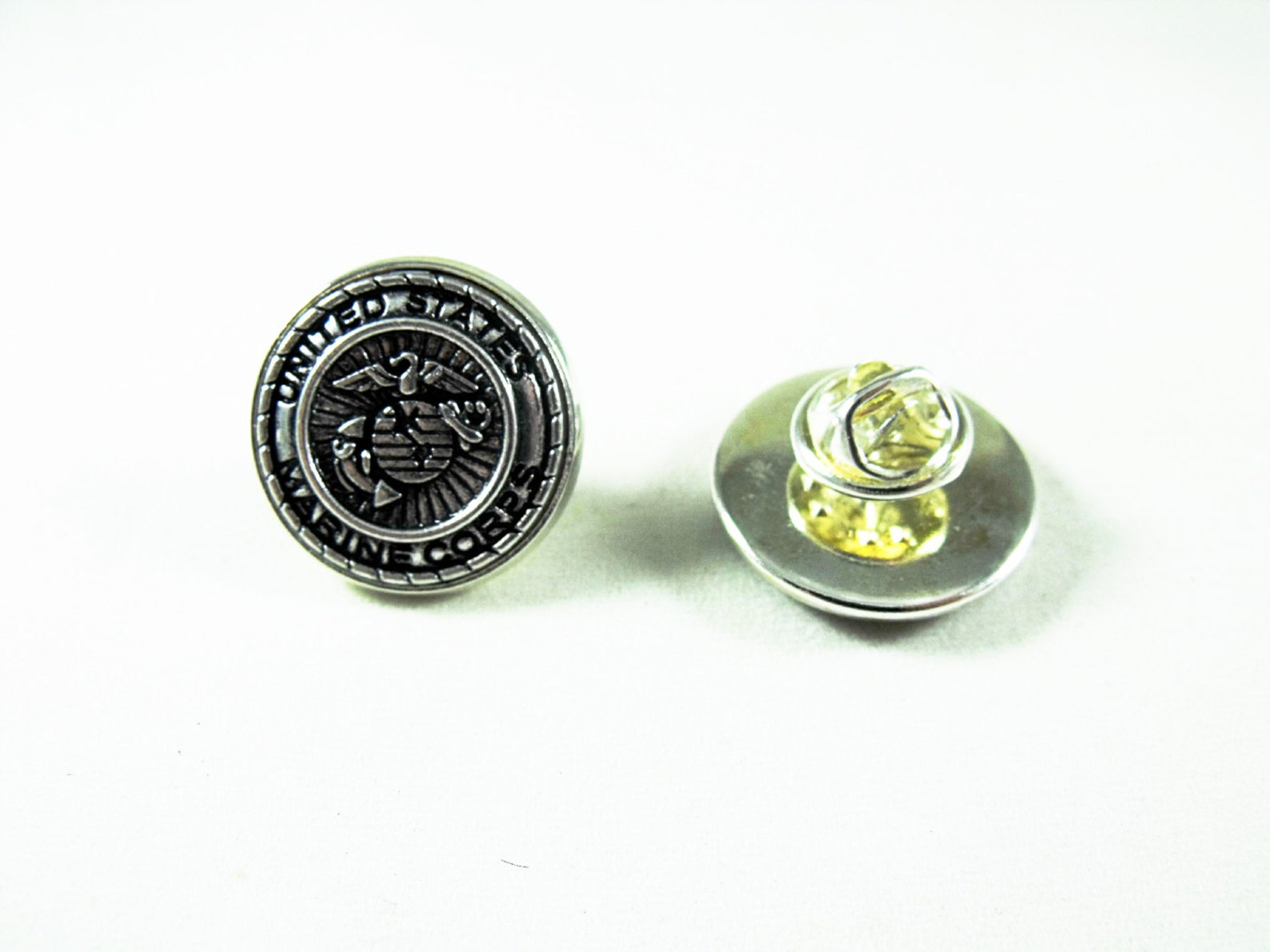 Silver Tie Tack Pin Armed Services Marines Navy Air Force Etsy