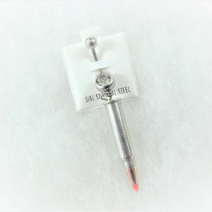 Silver Bullet Belly Ring Authentic 17 Caliber Womens Gift Handmade image 3