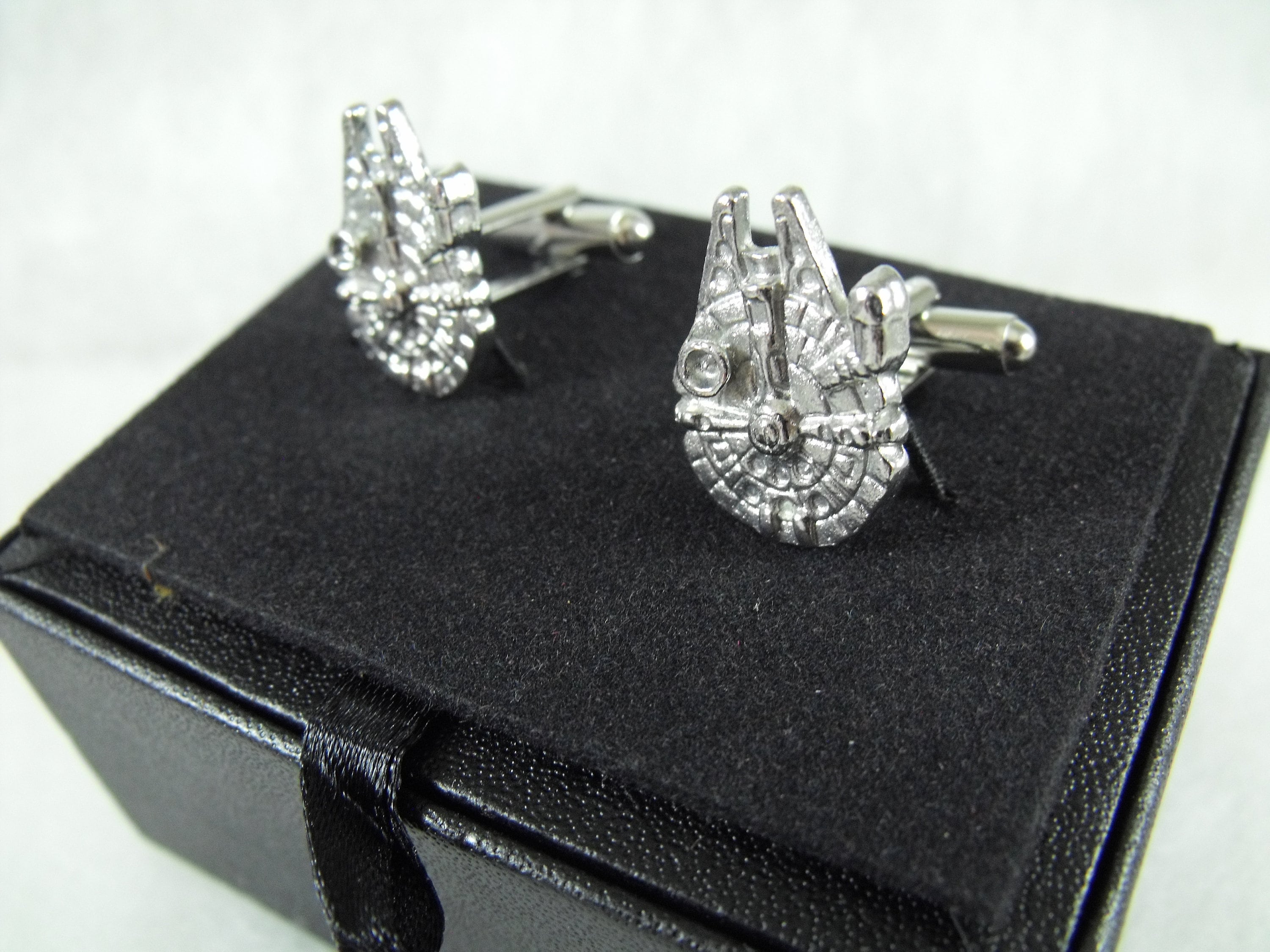 Black & White Diamond Design CUFFLINKS Wedding Formal Cruise Present Gift Box 
