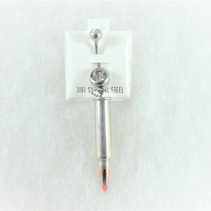 Silver Bullet Belly Ring Authentic 17 Caliber Womens Gift Handmade image 2