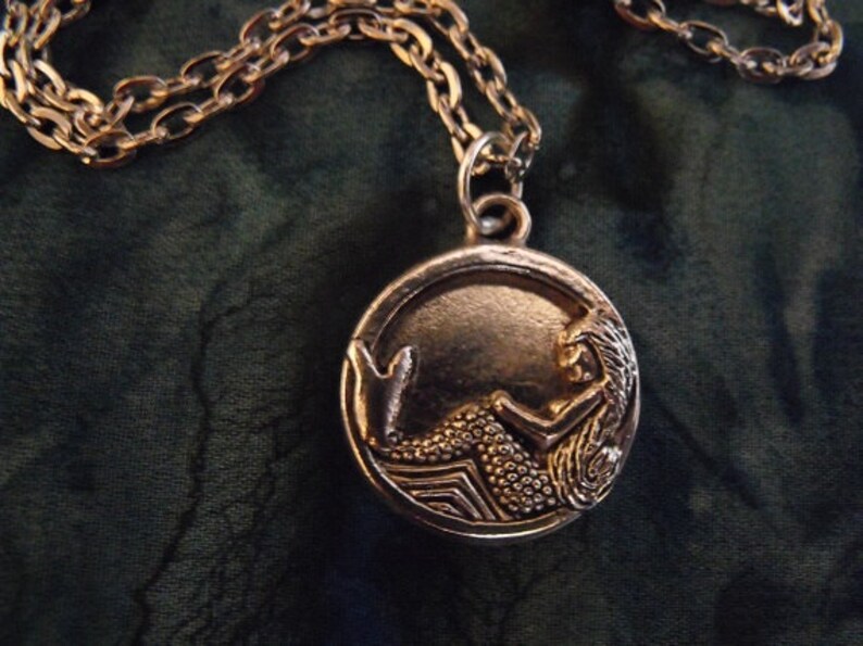 Silver Pendant Necklace, Nautical Mermaid Pendant Necklace Womens Gift Handmade image 2