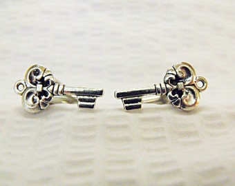 Mens Cufflink,  Vintage Style Silver Key,  Mens Accessories Handmade