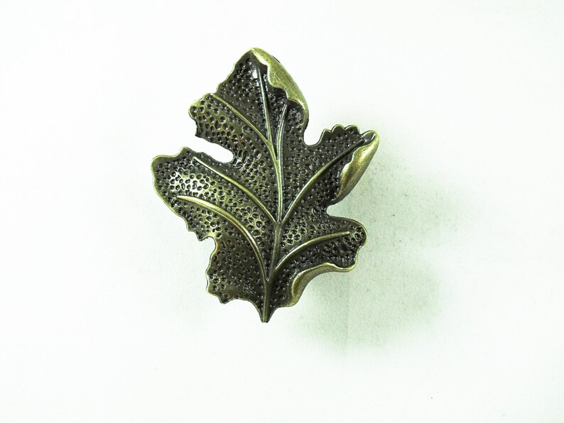 Bronze Oak Leaf Drawer Pull Home Improvement Handmade Etsy