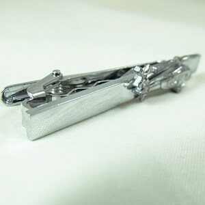 Tie Clip, Tie Bar, Silver UH60 Helicopter, Men's Accessories Handmade image 3