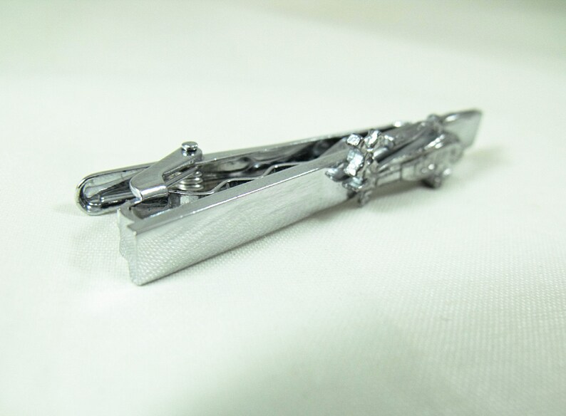 Tie Clip, Tie Bar, Silver UH60 Helicopter, Men's Accessories Handmade image 3