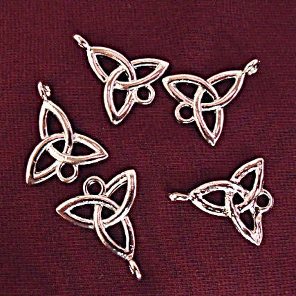 Celtic Knot Connector Charms Silver,     Lot of 5  Jewelry Making Supplies