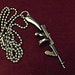 Silver Pendant Necklace, Gun Necklace Historical Tommy Gun Pendant Mens Gift Handmade