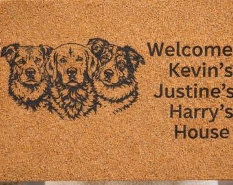 Custom Dog Photo Doormat, Personalized Pet Welcome Mat, Outdoor Coir Fiber (24" x 16")