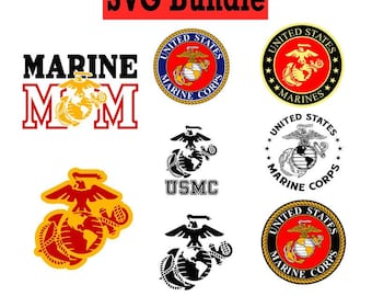 USMC SVG Bundle | Marine Corps Emblem, Marine Mom (Digital Download)