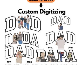 Custom Family Portrait Embroidery Design – DAD Made to Order Digitizing File
