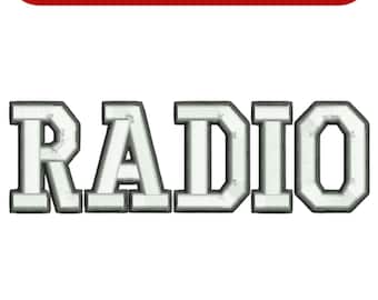 RADIO 3D Puff Embroidery Design - Machine Files - DST PES- 3 Sizes included