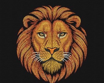 Lion Embroidery Design | Jungle King Machine Embroidery | Digital Download
