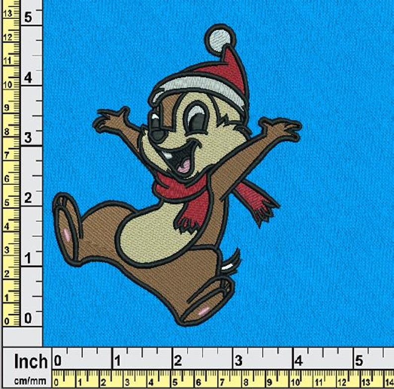 Christmas Chipmunk Machine Embroidery Design | Santa Hat, Candy Cane ...