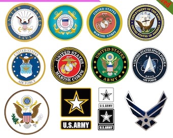 US Military Logos – Army, Navy, Air Force Vector Files (Digital Download)