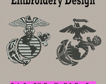 Eagle Globe Anchor Embroidery Design | Military Badge Machine Embroidery File