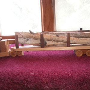 Children's Log truck - handcrafted wooden