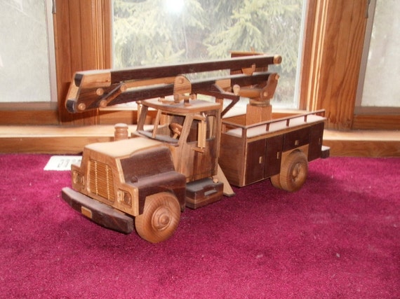 Construction Bucket Truck Handcrafted Wooden Etsy UK
