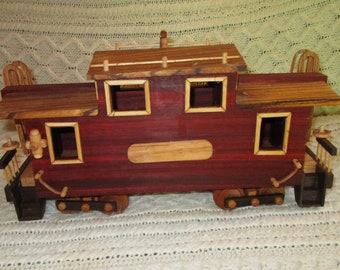 HANDCRAFTED HARDWOOD CABOOSE