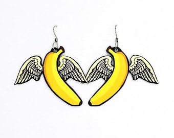 King Gizzard and the Lizard Wizard Flying Microtonal Banana Earrings