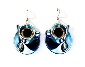 Coffee! Morning Cup of Joe Art Dangle Earrings