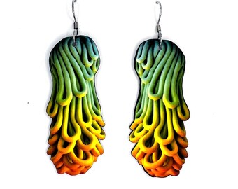 Psychedelic Melting Lava Gradient Abstract Dangle Earrings