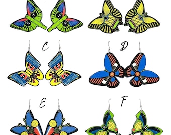 King Gizzard Lizard Wizard Butterfly Art Dangle Earrings