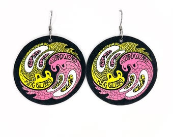 King Gizzard and the Lizard Wizard Yin and Yang Jason Galea Poster Art Earrings