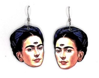 Third Eye Frida Kahlo Art Dangle Earrings