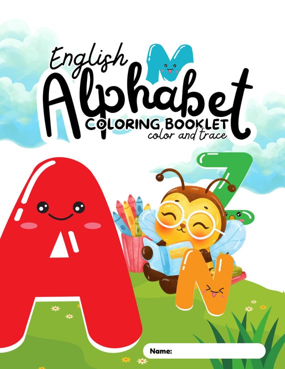 English Alphabet Coloring book printable | ABC tracing Worksheets for Kids | Alphabet Coloring Pages | Instant Download PDF.
