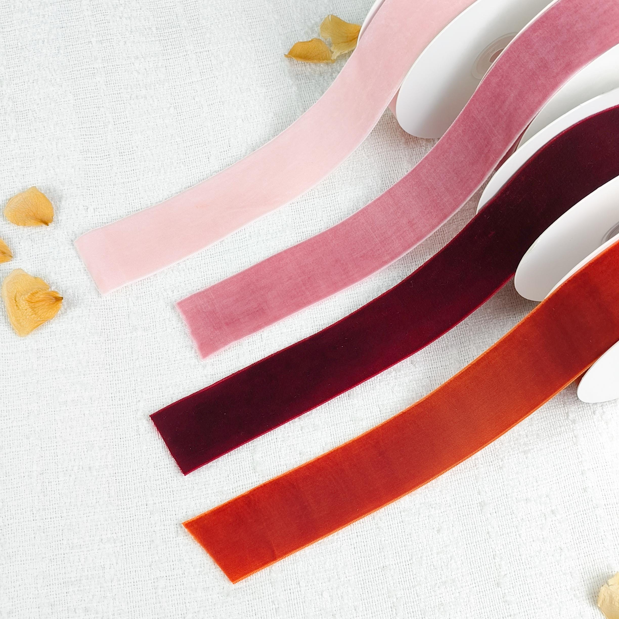 Estetic Ribbon Velvet Ribbon by the Yard Soft Edge Multiple Colors for Gift Wrapping ...