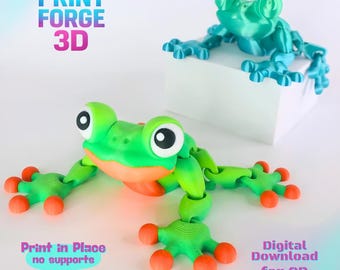 Frog Flexi Fidget-STL & 3MF - Digital nedladdning för 3D-utskrift
