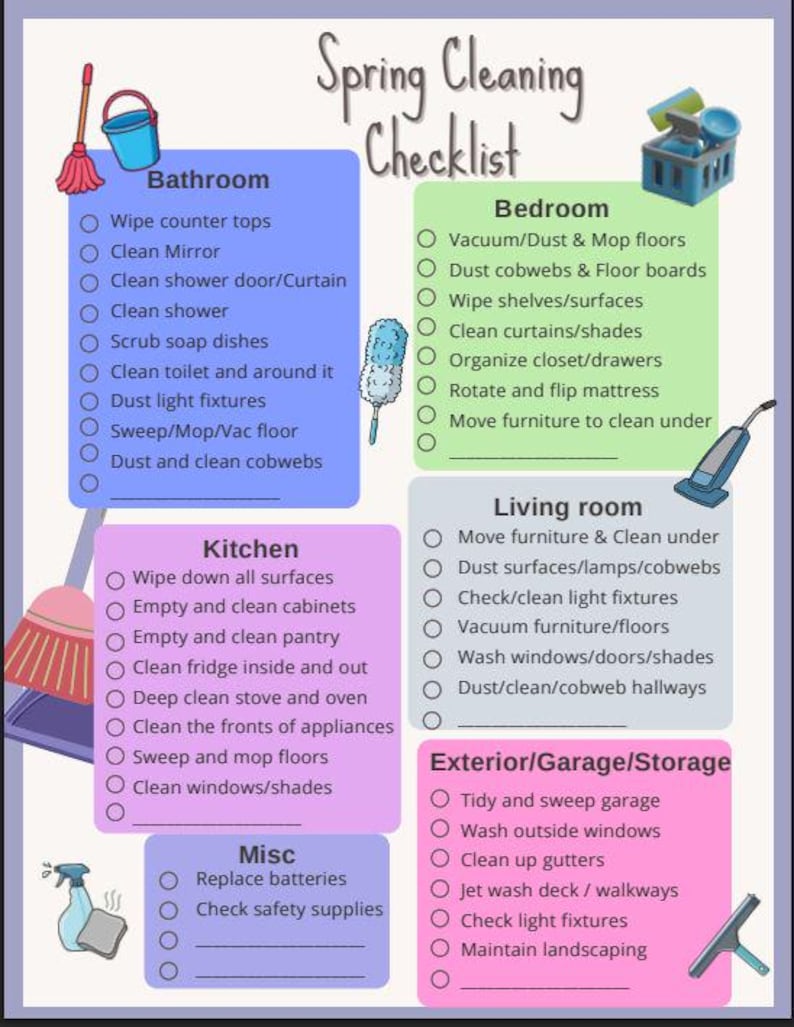 Editable Canva Spring Cleaning Checklist Template • Customizable ...