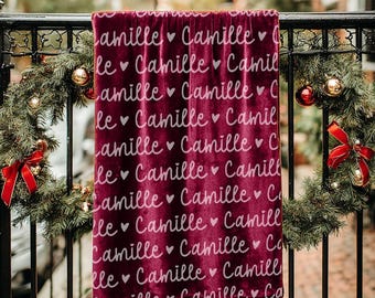 Aangepaste babynaamdeken, kerstcadeau werpdeken voor kinderen kinderen volwassenen, aangepaste naam babydeken, gepersonaliseerde naamdeken