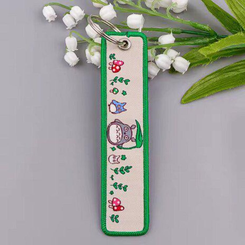Embroidered Anime Keychain: Studio Ghibli Edition, Jet Tag Keychain Color: 1