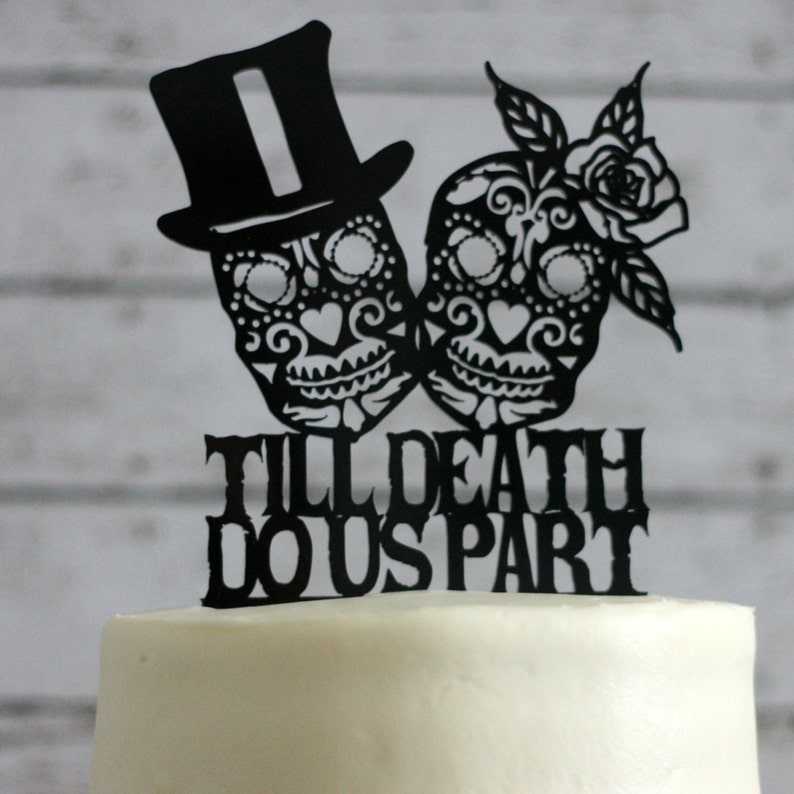 Day Of The Dead Sugar Skull Wedding Cake Topper Skeleton Etsy