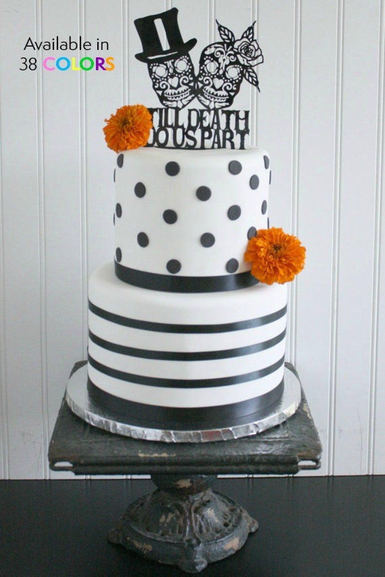 Day Of The Dead Sugar Skull Wedding Cake Topper Skeleton Etsy