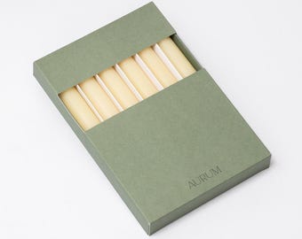 Handmade Beeswax Dinner Candles. Pack of 6.
