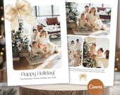 Christmas Family Photo Card Template | Editable Canva Happy Holidays Template | Instant Download