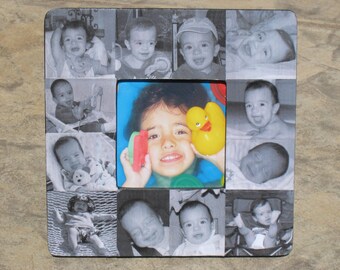 first year collage picture frame custom baby frame etsy