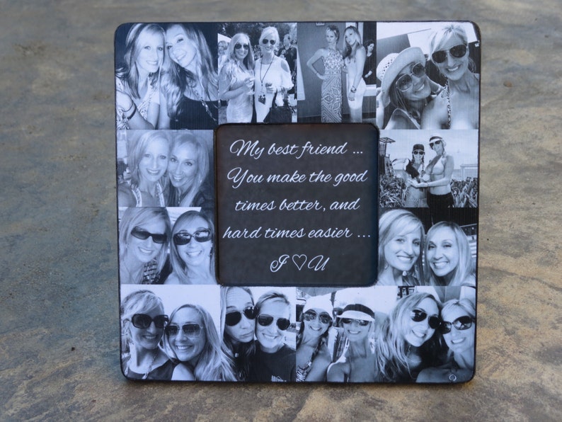 Best Friends Photo Collage Frame Personalized Sister Gift Image 0