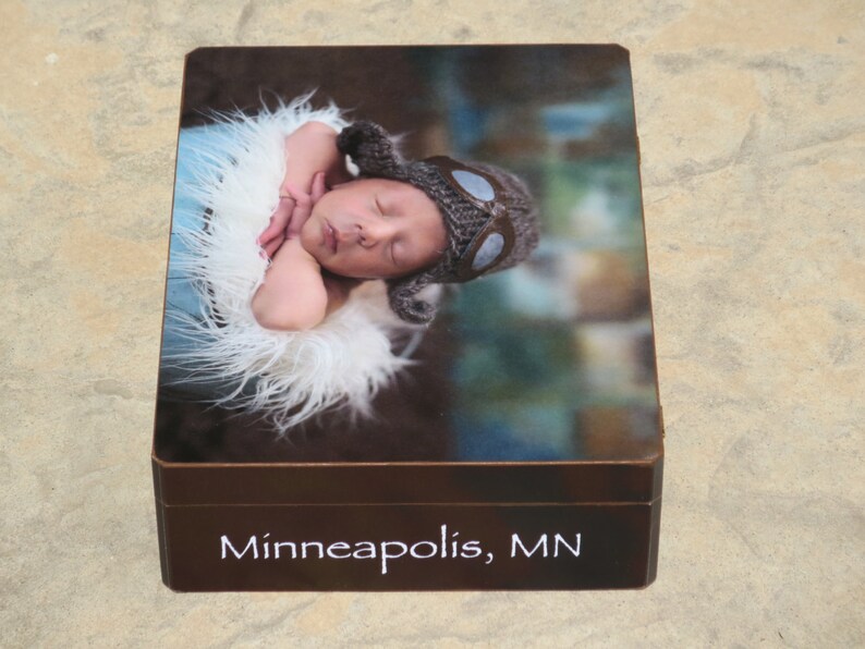 Personalized Photo Keepsake Box Custom Baby Keepsake Photo Etsy