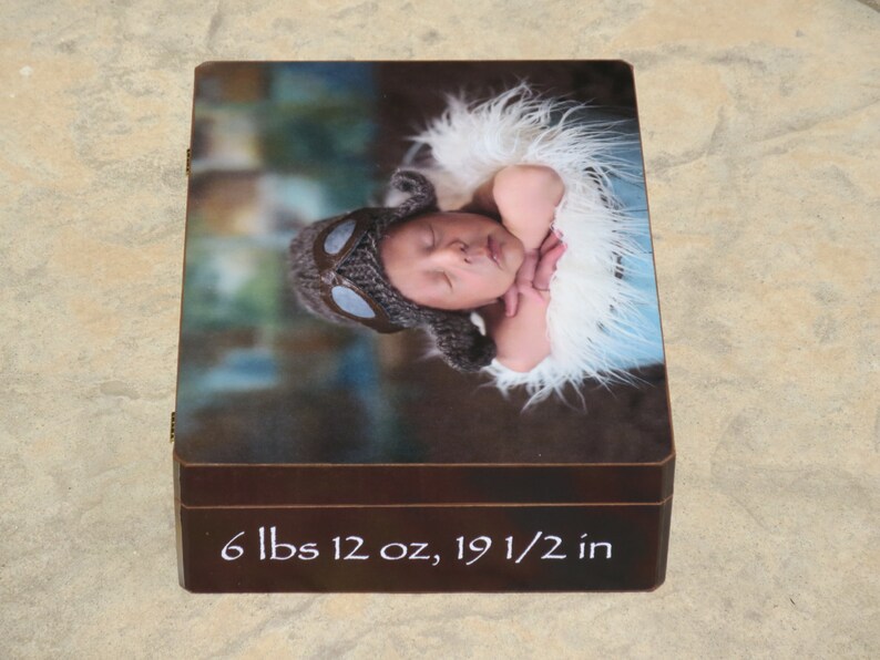 Personalized Photo Keepsake Box Custom Baby Keepsake Photo Etsy