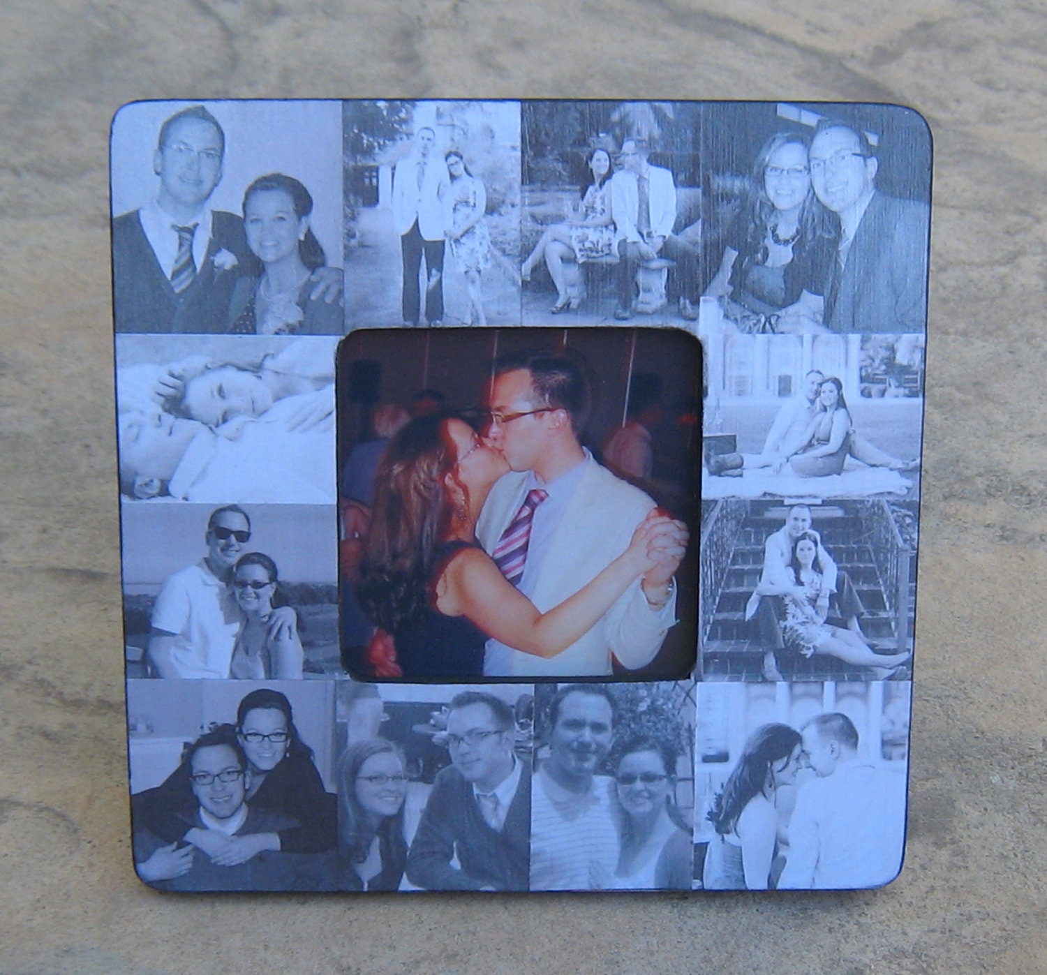 Engagement Collage Picture Frame Custom Wedding Collage Etsy.de