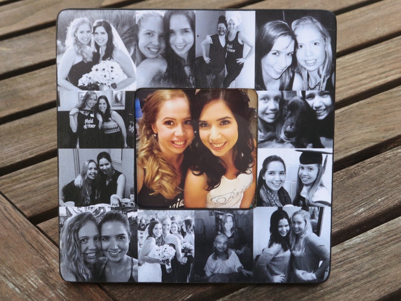 Best Friends Photo Collage Frame Personalized Sister Bridesmaid Gift Custom Maid Of Honor Unique Birthday Graduation