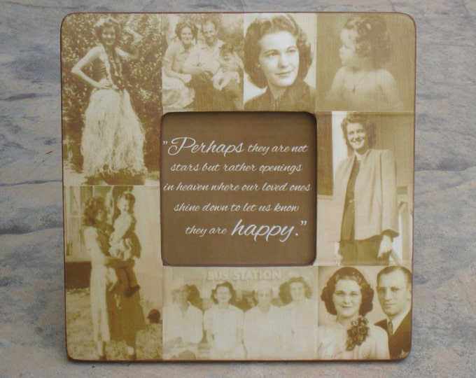 Memorial Picture Frame, Personalized Family Picture Frame, Custom Photo Collage Frame, Unique