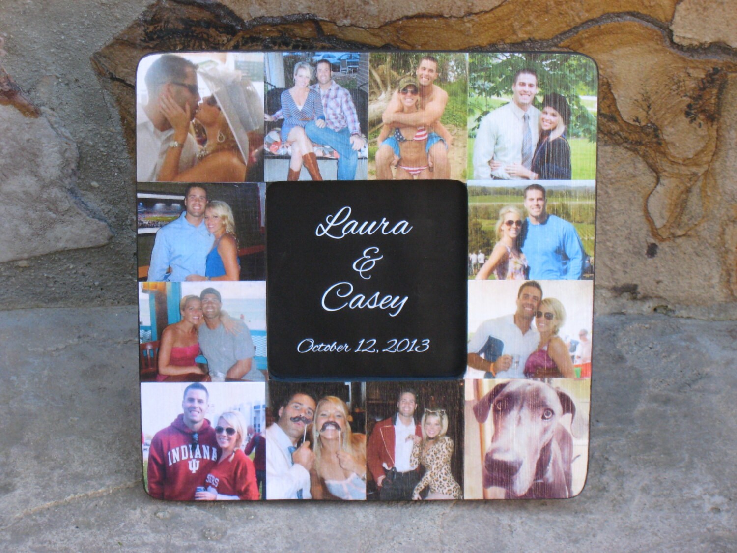Unique Engagement Gift Photo Collage Picture Frame