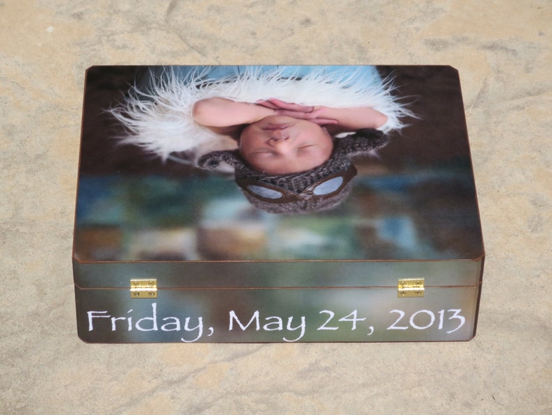 Personalized Photo Keepsake Box Custom Baby Keepsake Photo Etsy